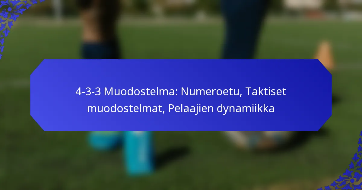 4-3-3 Muodostelma: Numeroetu, Taktiset muodostelmat, Pelaajien dynamiikka