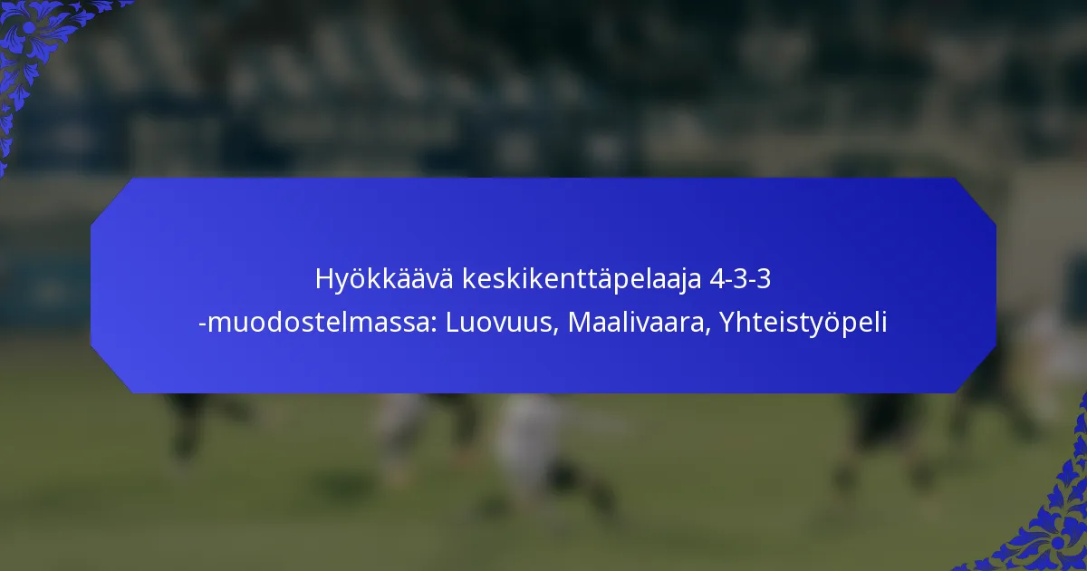Hyökkäävä keskikenttäpelaaja 4-3-3 -muodostelmassa: Luovuus, Maalivaara, Yhteistyöpeli