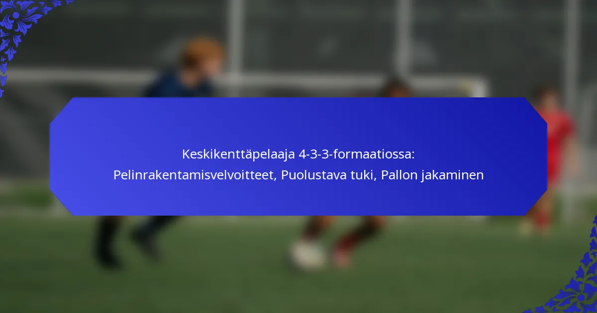 Keskikenttäpelaaja 4-3-3-formaatiossa: Pelinrakentamisvelvoitteet, Puolustava tuki, Pallon jakaminen